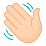 👋🏻 Emoji winkende Hand: helle Hautfarbe JoyPixels 4.0.
