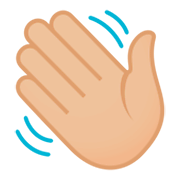 👋🏼 Emoji Mano Saludando: Tono De Piel Claro Medio en JoyPixels 4.0.