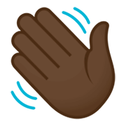 👋🏿 Emoji Mano Saludando: Tono De Piel Oscuro en JoyPixels 4.0.