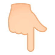 👇🏻 Emoji Dorso Da Mão Com Dedo Indicador Apontando Para Baixo: Pele Clara na JoyPixels 4.0.