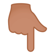 👇🏽 Emoji nach unten weisender Zeigefinger: mittlere Hautfarbe JoyPixels 4.0.