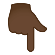 👇🏿 Emoji nach unten weisender Zeigefinger: dunkle Hautfarbe JoyPixels 4.0.