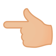 👈🏼 Emoji Dorso Da Mão Com Dedo Indicador Apontando Para A Esquerda: Pele Morena Clara na JoyPixels 4.0.