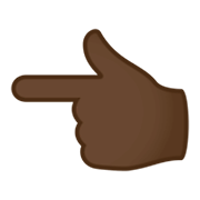 👈🏿 Emoji Dorso De Mano Con índice A La Izquierda: Tono De Piel Oscuro en JoyPixels 4.0.