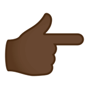 👉🏿 Emoji Dorso De Mano Con índice A La Derecha: Tono De Piel Oscuro en JoyPixels 4.0.