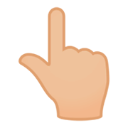 👆🏼 Emoji nach oben weisender Zeigefinger von hinten: mittelhelle Hautfarbe JoyPixels 4.0.