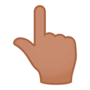 👆🏽 Emoji Dorso De Mano Con índice Hacia Arriba: Tono De Piel Medio en JoyPixels 4.0.