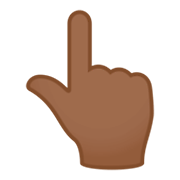 👆🏾 Emoji Dorso De Mano Con índice Hacia Arriba: Tono De Piel Oscuro Medio en JoyPixels 4.0.