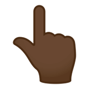 👆🏿 Emoji Dorso Da Mão Com Dedo Indicador Apontando Para Cima: Pele Escura na JoyPixels 4.0.