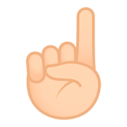 ☝🏻 Emoji nach oben weisender Zeigefinger von vorne: helle Hautfarbe JoyPixels 4.0.