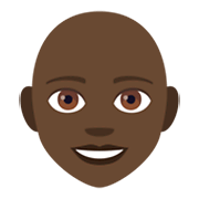 👩🏿‍🦲 Emoji Frau: dunkle Hautfarbe, Glatze JoyPixels 4.0.