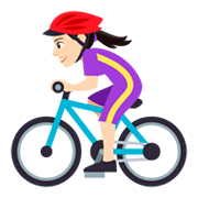 🚴🏻‍♀️ Emoji Mujer En Bicicleta: Tono De Piel Claro en JoyPixels 4.0.