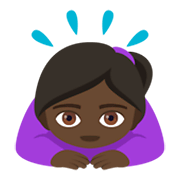 🙇🏿‍♀️ Emoji Mujer Haciendo Una Reverencia: Tono De Piel Oscuro en JoyPixels 4.0.