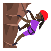 🧗🏿‍♀️ Emoji Mujer Escalando: Tono De Piel Oscuro en JoyPixels 4.0.