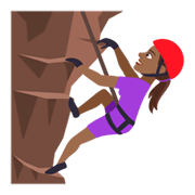 🧗🏾‍♀️ Emoji Mujer Escalando: Tono De Piel Oscuro Medio en JoyPixels 4.0.