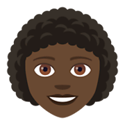 👩🏿‍🦱 Emoji Mulher: Pele Escura E Cabelo Cacheado na JoyPixels 4.0.