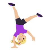 🤸🏼‍♀️ Emoji Mujer Haciendo Voltereta Lateral: Tono De Piel Claro Medio en JoyPixels 4.0.