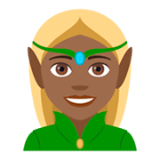 🧝🏾‍♀️ Emoji Elfa: Pele Morena Escura na JoyPixels 4.0.