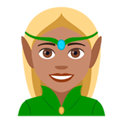 🧝🏽‍♀️ Emoji Elfe: mittlere Hautfarbe JoyPixels 4.0.