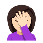 🤦🏻‍♀️ Emoji sich an den Kopf fassende Frau: helle Hautfarbe JoyPixels 4.0.