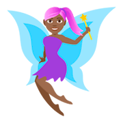 🧚🏾‍♀️ Emoji Mulher Fada: Pele Morena Escura na JoyPixels 4.0.