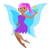 🧚🏽‍♀️ Emoji Hada Mujer: Tono De Piel Medio en JoyPixels 4.0.