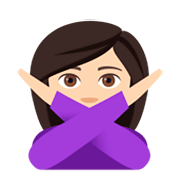 🙅🏻‍♀️ Emoji Mujer Haciendo El Gesto De «no»: Tono De Piel Claro en JoyPixels 4.0.