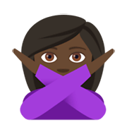 🙅🏿‍♀️ Emoji Frau mit überkreuzten Armen: dunkle Hautfarbe JoyPixels 4.0.