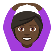 🙆🏿‍♀️ Emoji Mujer Haciendo El Gesto De «de Acuerdo»: Tono De Piel Oscuro en JoyPixels 4.0.