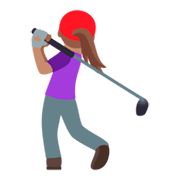 🏌🏽‍♀️ Emoji Mulher Golfista: Pele Morena na JoyPixels 4.0.