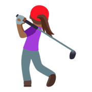 🏌🏾‍♀️ Emoji Golferin: mitteldunkle Hautfarbe JoyPixels 4.0.