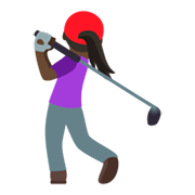 🏌🏿‍♀️ Emoji Mujer Jugando Al Golf: Tono De Piel Oscuro en JoyPixels 4.0.