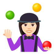 🤹🏻‍♀️ Emoji Mujer Haciendo Malabares: Tono De Piel Claro en JoyPixels 4.0.