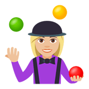 🤹🏼‍♀️ Emoji Mujer Haciendo Malabares: Tono De Piel Claro Medio en JoyPixels 4.0.