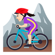 🚵🏻‍♀️ Emoji Mujer En Bicicleta De Montaña: Tono De Piel Claro en JoyPixels 4.0.