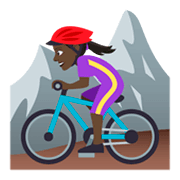 🚵🏿‍♀️ Emoji Mulher Fazendo Mountain Bike: Pele Escura na JoyPixels 4.0.