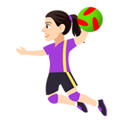 🤾🏻‍♀️ Emoji Mujer Jugando Al Balonmano: Tono De Piel Claro en JoyPixels 4.0.