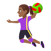 Émoji 🤾🏾‍♀️ Handballeuse : Peau Mate sur JoyPixels 4.0.