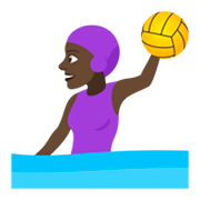 🤽🏿‍♀️ Emoji Mujer Jugando Al Waterpolo: Tono De Piel Oscuro en JoyPixels 4.0.
