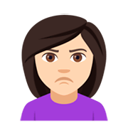 🙎🏻‍♀️ Emoji Mujer Haciendo Pucheros: Tono De Piel Claro en JoyPixels 4.0.