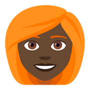 👩🏿‍🦰 Emoji Mujer: Tono De Piel Oscuro Y Pelo Pelirrojo en JoyPixels 4.0.