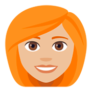 👩🏼‍🦰 Emoji Mulher: Pele Morena Clara E Cabelo Vermelho na JoyPixels 4.0.