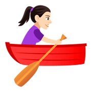 🚣🏻‍♀️ Emoji Mujer Remando En Un Bote: Tono De Piel Claro en JoyPixels 4.0.