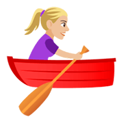 🚣🏼‍♀️ Emoji Mujer Remando En Un Bote: Tono De Piel Claro Medio en JoyPixels 4.0.