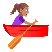 Émoji 🚣🏽‍♀️ Rameuse Dans Une Barque : Peau Légèrement Mate sur JoyPixels 4.0.