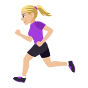 🏃🏼‍♀️ Emoji Mujer Corriendo: Tono De Piel Claro Medio en JoyPixels 4.0.
