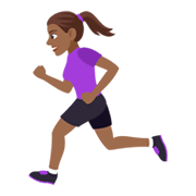 🏃🏾‍♀️ Emoji Mujer Corriendo: Tono De Piel Oscuro Medio en JoyPixels 4.0.
