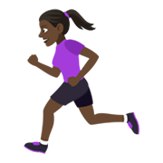 🏃🏿‍♀️ Emoji Mujer Corriendo: Tono De Piel Oscuro en JoyPixels 4.0.