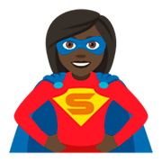 🦸🏿‍♀️ Emoji Superheroína: Tono De Piel Oscuro en JoyPixels 4.0.