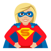 Émoji 🦸🏼‍♀️ Super-héroïne : Peau Moyennement Claire sur JoyPixels 4.0.